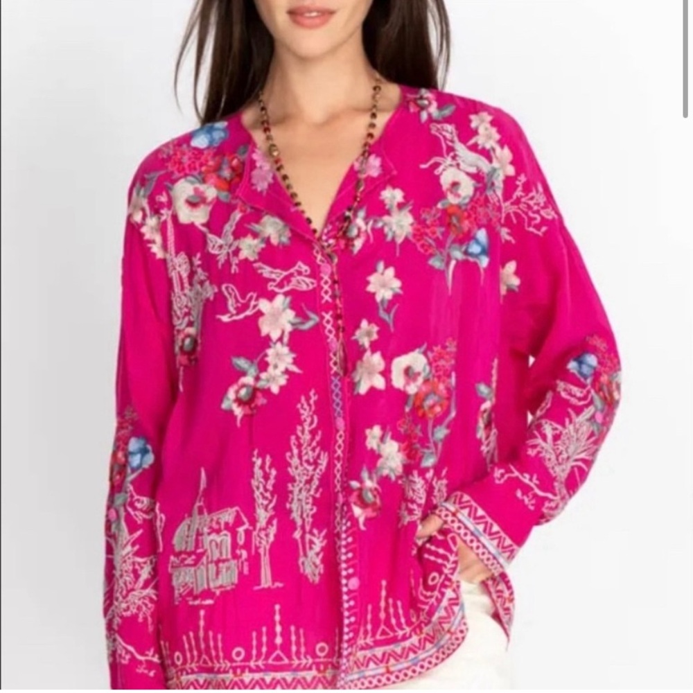 Johnny Was Elias blouse boho top women’s size medium